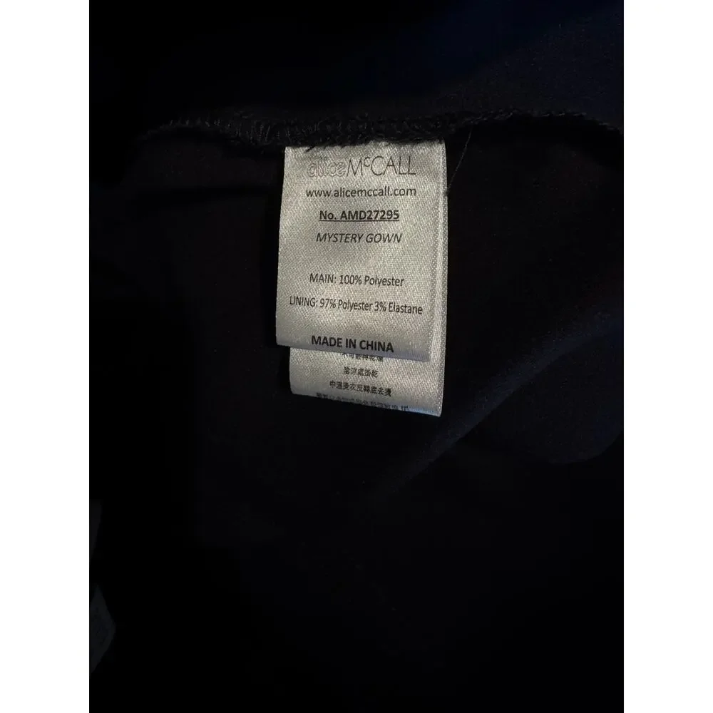 ALICE MCCALL Mystery Dress Gown Off Shoulder Ruffle Navy Ocean Blue US 4 - Picture 9 of 10